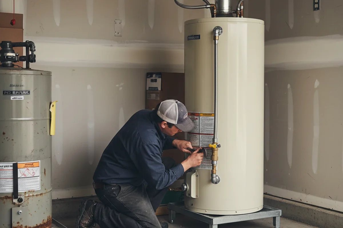 Water heater and shutoff valve replacement in Perryville